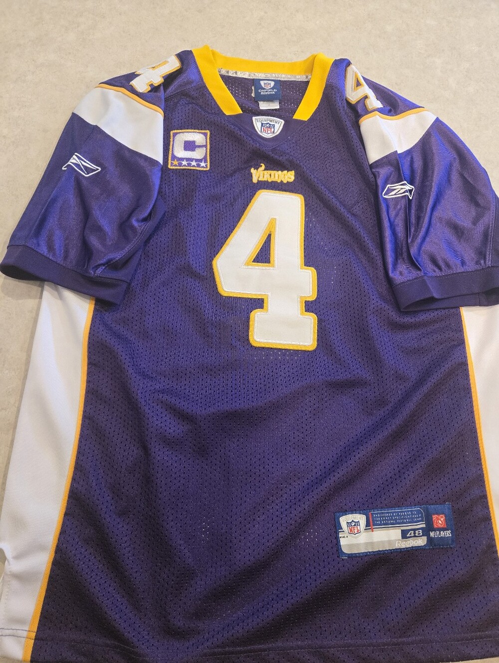 Brett Favre Minnesota Vikings Jersey. Size 48.